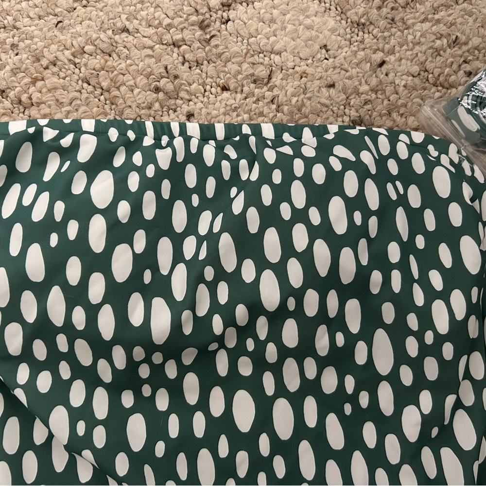 Kona Sol Green and White One Piece Swimsuit - Picture 3 of 5